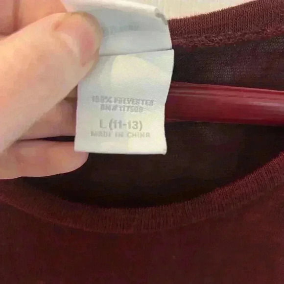 Disney Mickey Mouse Muscle T-Shirt sleeveless tank. Maroon. Sheer. - Picture 5 of 9